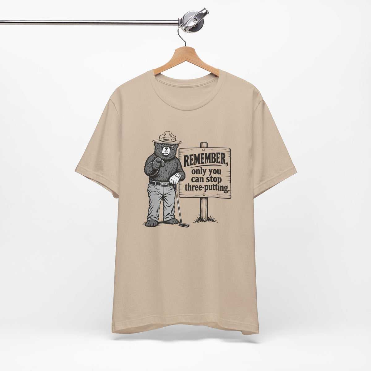 "Stop Three Putts" Golf Tee